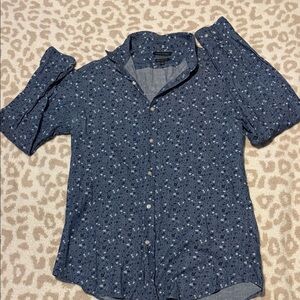Banana Republic Navy Floral Button Down Shirt